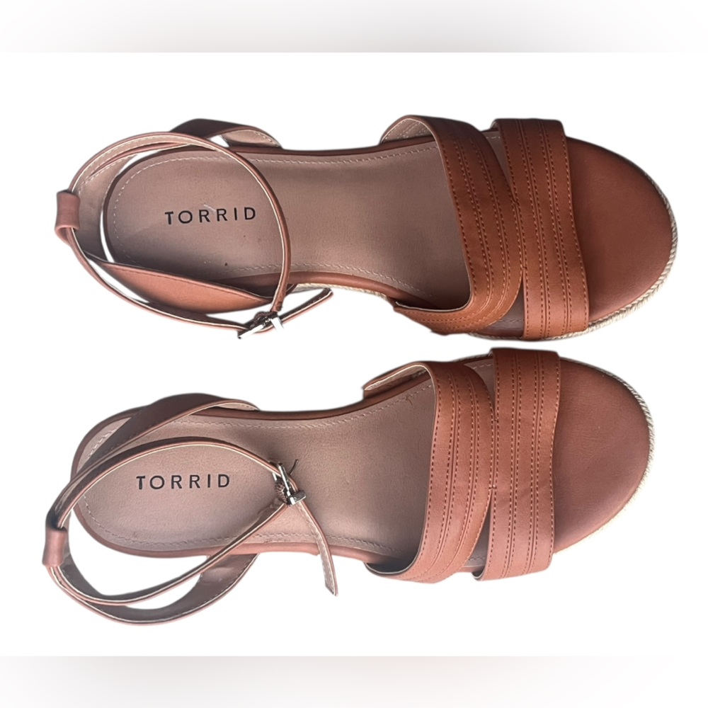TORRID Cutout Platform Espadrille Wedge Sandals Tan-10W